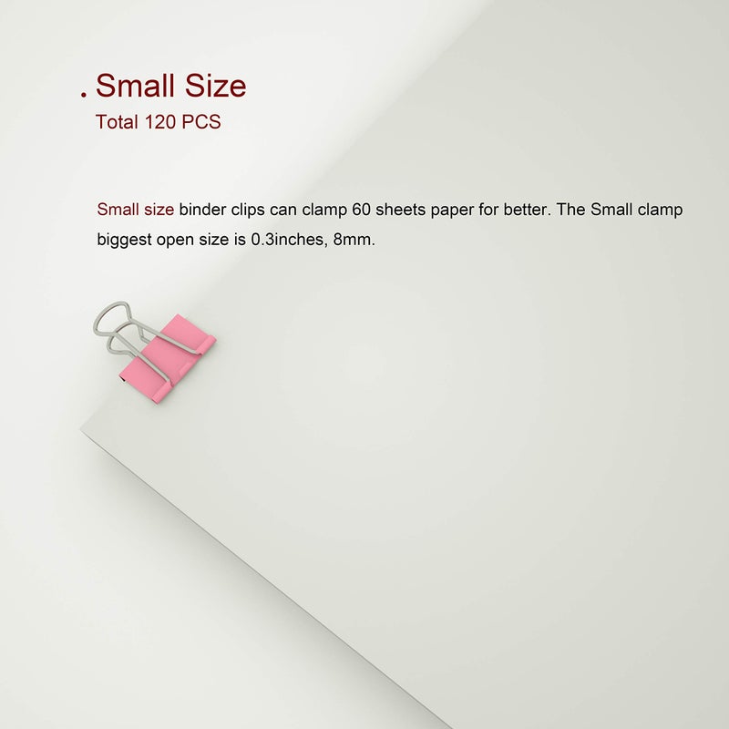 Nctinystore Binder Clips Small Metal Clamp - 3/4 in (0.75 inch)(Small, Pink, 120 Count) - Image 5